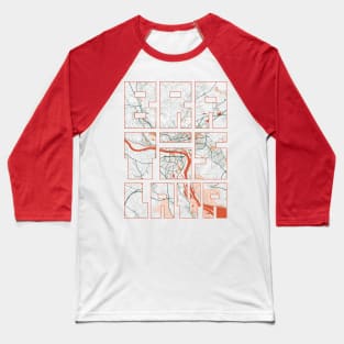 Bratislava, Slovakia City Map Typography - Bohemian Baseball T-Shirt